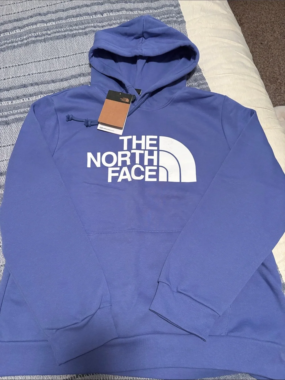 The North Face Men's Periwinkle Pullover Hoodie with White Logo
